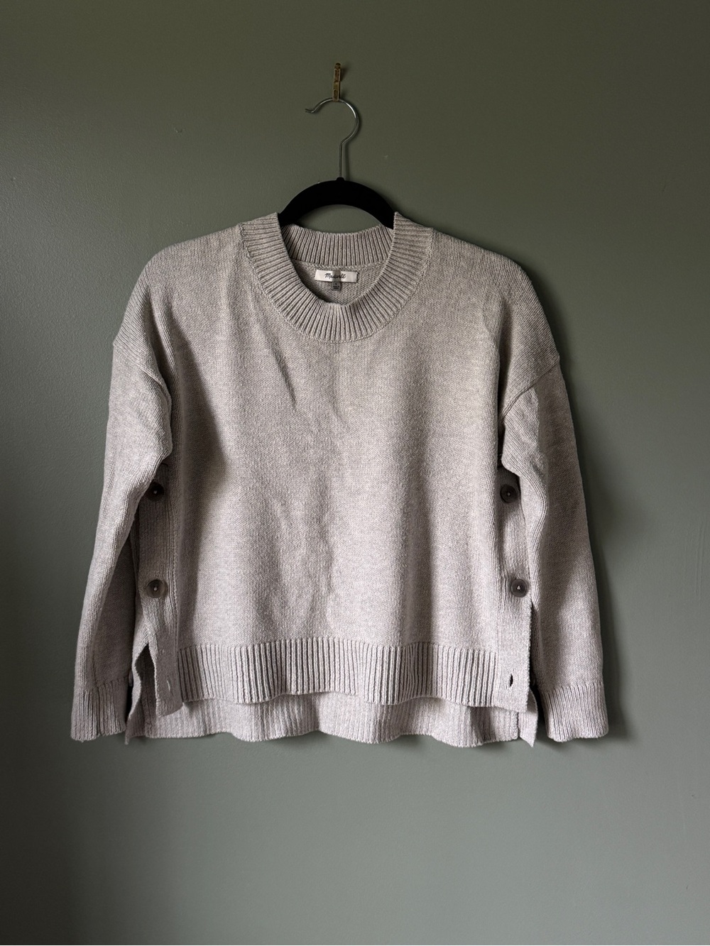 Madewell - Brownstone Side-Button Sweater - Gray - Size S